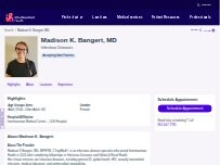 Website Screenshot Madison K. Bangert, MD