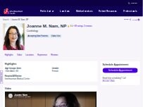Website Screenshot Joanne M. Nam, NP