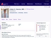 Website Screenshot Adam A. Henrie, MD