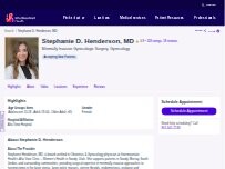 Website Screenshot Stephanie D. Henderson, MD