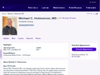 Website Screenshot Michael C. Holmstrom, MD