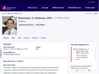 Website Screenshot Brendon J. Holmes, DO