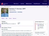 Website Screenshot Zachary T. Kernan, DPT