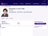 Website Screenshot Elizabeth A. Firth, PHD