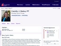 Website Screenshot Camille J. Bailey, DPT