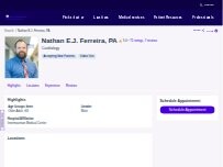 Website Screenshot Nathan E.J. Ferreira, PA