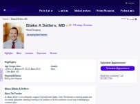 Website Screenshot Blake A Sellers, MD