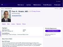 Website Screenshot Faiz A. Shakir, MD