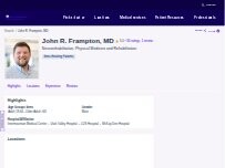 Website Screenshot John R. Frampton, MD