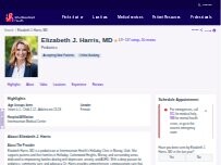 Website Screenshot Elizabeth J. Harris, MD