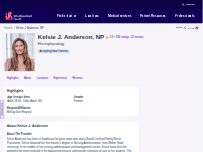 Website Screenshot Kelsie J. Anderson, NP