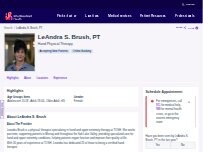Website Screenshot LeAndra S. Brush, DPT