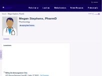 Website Screenshot Megan Stephens, PharmD,