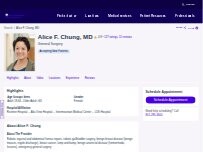 Website Screenshot Alice F. Chung, MD