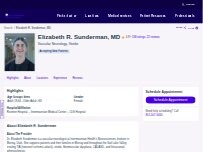 Website Screenshot Elizabeth R. Sunderman, MD