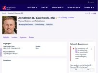 Website Screenshot Jonathan B. Swenson, MD