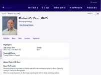 Website Screenshot Robert B. Burr, PHD