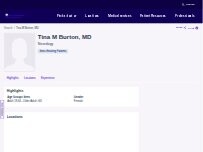 Website Screenshot Tina M Burton, MD