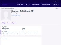 Website Screenshot Courtney E. Kiblinger, NP