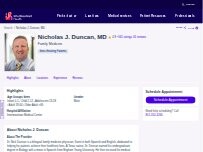 Website Screenshot Nicholas J. Duncan, MD