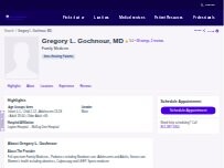Website Screenshot Gregory L. Gochnour, MD