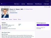Website Screenshot Ryan A. Slater, MD