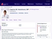 Website Screenshot Caprice M. Hutchison, NP