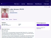 Website Screenshot Luke Jensen, PSYD