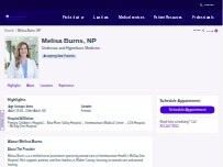 Website Screenshot Melisa Burns, NP