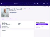 Website Screenshot David S. Faux, MD