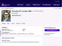 Website Screenshot Timothy R. Leclair, MD