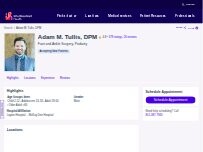 Website Screenshot Adam M. Tullis, DPM