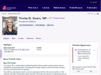 Website Screenshot Trisha B. Sears, NP
