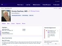 Website Screenshot Sonia Sarfraz, MD