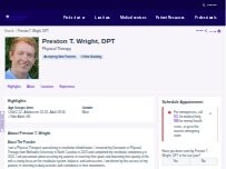 Website Screenshot Preston T. Wright, DPT