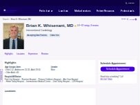 Website Screenshot Brian K. Whisenant, MD