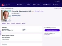 Website Screenshot Cory W. Ferguson, MD