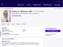 Website Screenshot Parley A. Williams, MD