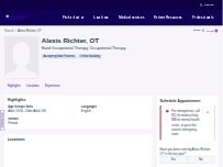 Website Screenshot Alexis Richter, DPT