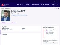Website Screenshot KJ Medina, DPT