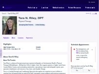 Website Screenshot Tara N. Riley, DPT