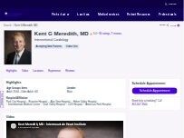 Website Screenshot Kent G Meredith, MD