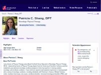 Website Screenshot Patricia C. Shang, DPT