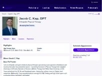 Website Screenshot Jacob C. Kap, DPT