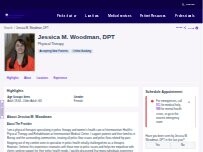 Website Screenshot Jessica M. Woodman, DPT