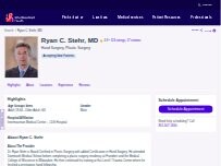 Website Screenshot Ryan C. Stehr, MD