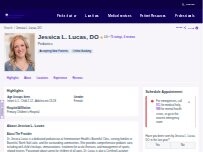 Website Screenshot Jessica L. Lucas, DO