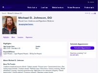 Website Screenshot Michael D. Johnson, DO