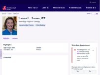 Website Screenshot Laura L. Jones, DPT