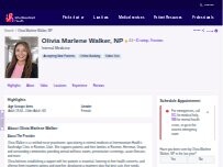 Website Screenshot Olivia Marlene Walker, NP